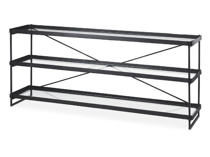 Trey Console Table- Black Metal Glass | Calgary Furniture Store