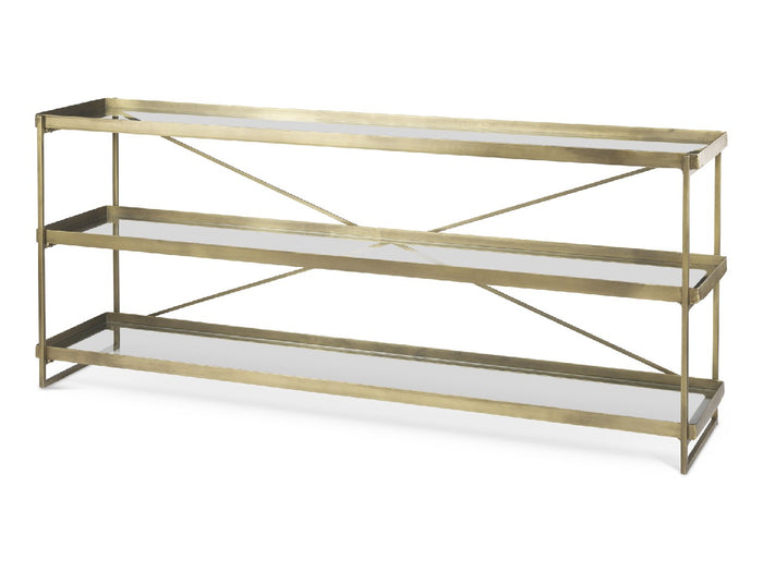 Trey Console Table- Gold Metal Glass | Calgary Furniture Store
