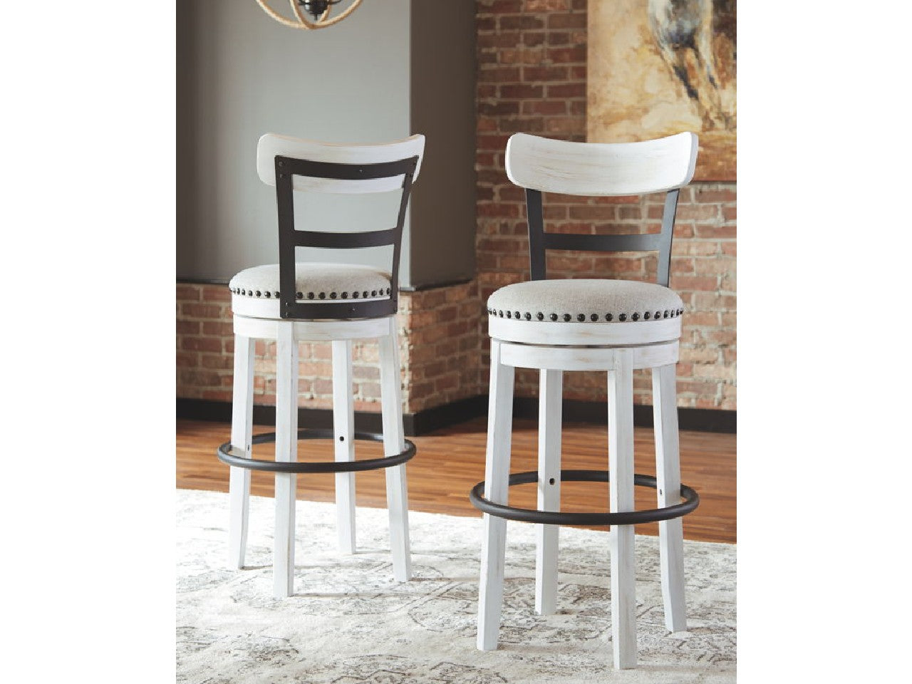 Valebeck White Bar Stool | Calgary Furniture Store